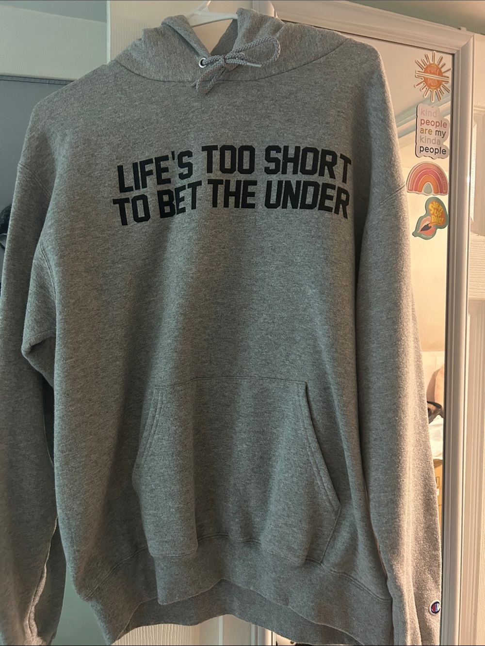 Barstool Sports Gray Gambling Graphic Hoodie Sweatshirt - Life's Too Short